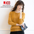 Women Pullovers Fashion O Neck Solid Color Long sleeve Knitted Cashmere Sweater